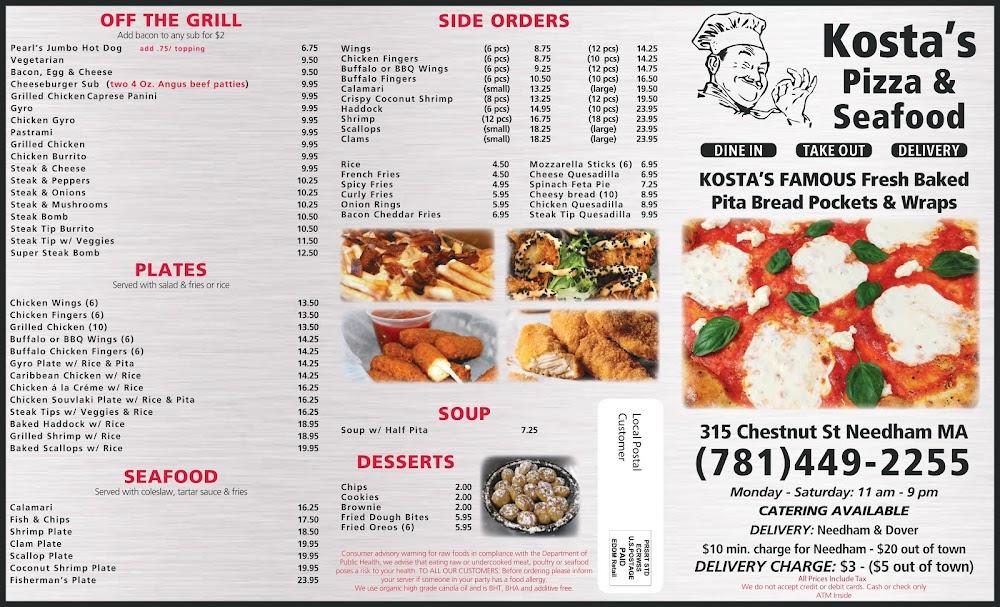 Kostas Pizza & Seafood Menu image 3